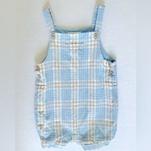 Janie & Jack Baby Plaid Linen Overall (Size 3-6 months)